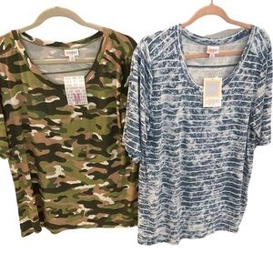- New Lularoe boyfriend tee bundle medium x 2